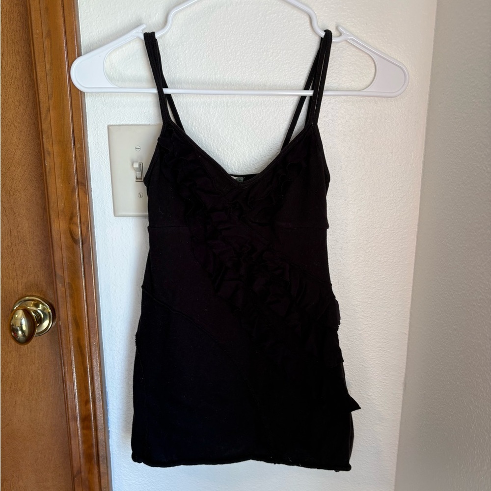 Free People Black Ruffled Camisole XS